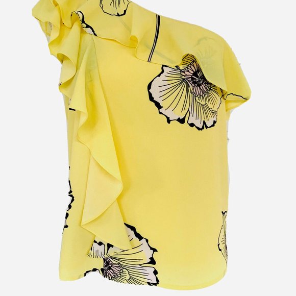 1 State Yellow Floral Off The Shoulder Top S - Picture 4 of 9